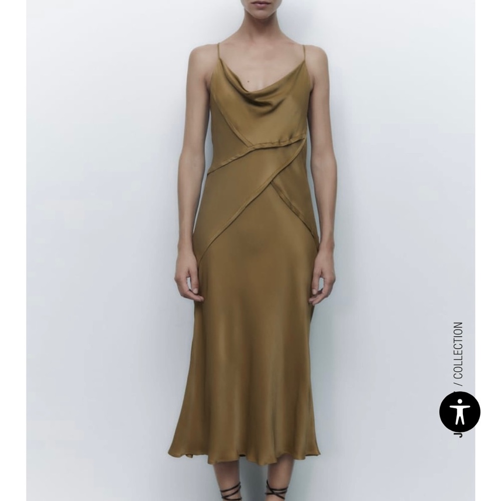 NWT ZARA GOLD/BRONZE DRESS